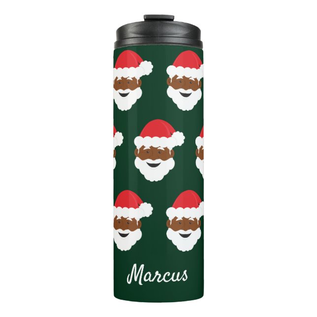 Termo Navidades verdes de piel marrón de Papá Noel (Anverso)