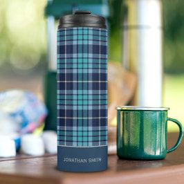 Termo Navy Blue Tartan Plaid Pattern