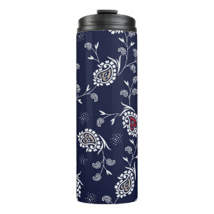 Termo Navy Paisley: Diseño de Patrones Elegantes.