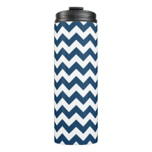 Termo Navy Zigzag, Navy Chevron, patrón geométrico