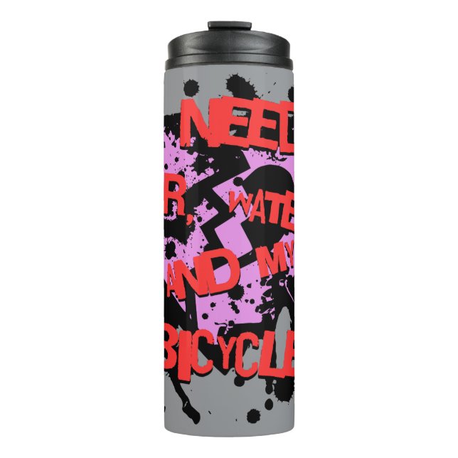 Termo Necesito Aire, Agua Y Mi Tumbler Termal De Bicicle (Anverso)