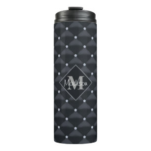 Termo Negro acolchado elegante y Bling personalizados