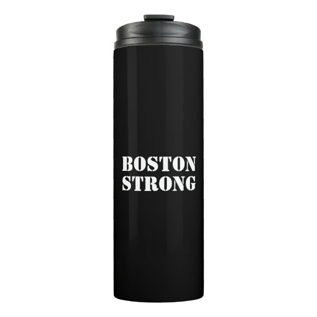 Termo Negro blanco "Boston Strong" (Anverso)