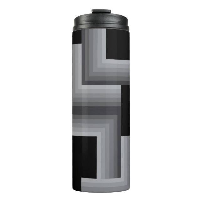 Termo Negro, plata, fresco, único, moderno y de moda (Anverso)