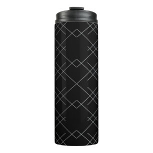Termo Negro-plateado, fresco, elegante, simple patrón mo