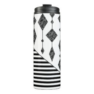 Termo Negro y blanco, abstracto, geométrico, simple, esc