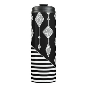 Termo Negro y blanco, abstracto, geométrico, simple, esc
