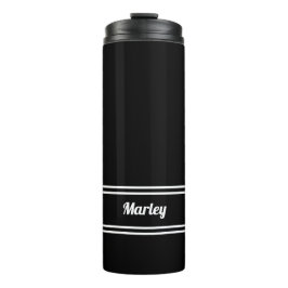 Termo Negro y blanco Moderno Minimalista nombre clásico 