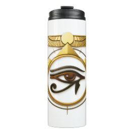 Termo NeoAnkh 3D Golden Eye of Horus Winged Sun Disk