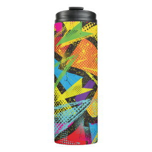 Termo Neón caótico: Patrón de graffiti abstracto.