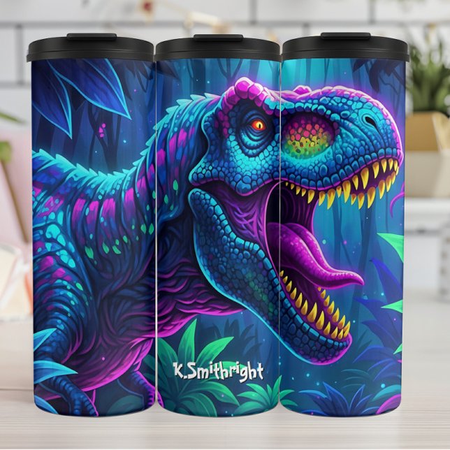 Termo Neon Dinosaur Jungle Vibrant Roar (Subido por el creador)
