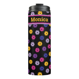Termo Neon en bolas de pick negras, nombre personalizado