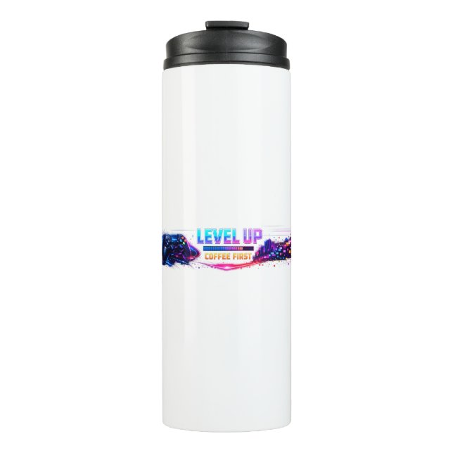 Termo Neon Gamer Wrap Coffee Mug 🎮 | LEVEL UP Coffee Fi (Anverso)