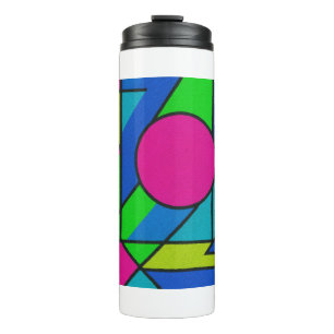 Termo Neon Geometric Pop Art - Resumen Bloque de color D