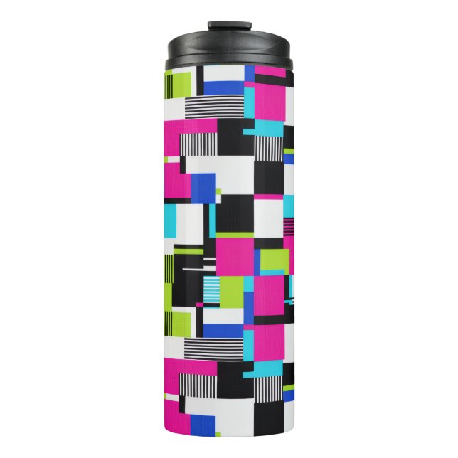 Termo Neon Glitch Geometric Insulated Tumbler (Anverso)