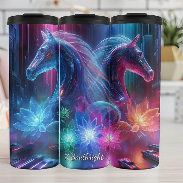 Termo Neon Horse Lotus Cityscape Vision (Subido por el creador)