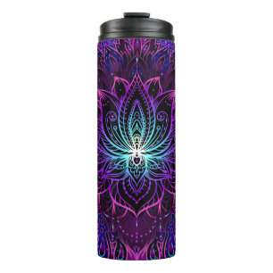 Termo Neon Lotus Flower Boho Print