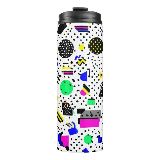 Termo Neon Retro Memphis Geometric Chaos Pattern (Anverso)