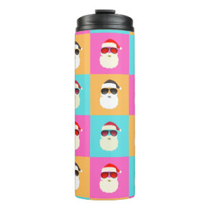 Termo Neon Santa con gafas de sol Patrón de color Guay