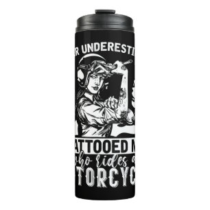 Termo Never Underestimate A Tattooed Mom Motorcycle Bike