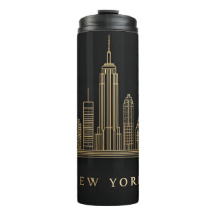 Termo New York City Skyline Gold Line Art
