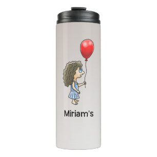 Termo Niña Con Un Globo Rojo