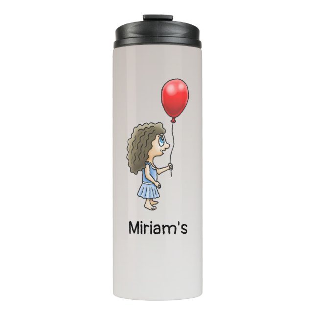 Termo Niña Con Un Globo Rojo (Anverso)