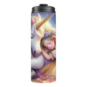 Termo Niña Durmiendo Paisaje de Sueños de Unicornio