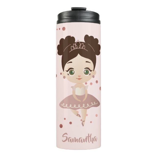 Termo Niñita bailando bailarina princesa, rosa (Anverso)