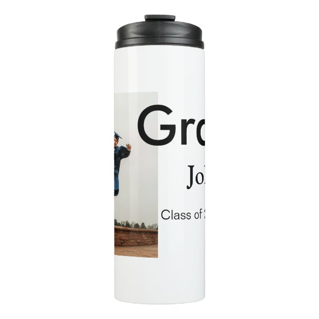 Termo niño añadir nombre fecha año texto felicitaciones  (Anverso)