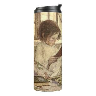 Termo Niño antiguo leyendo un libro, Jessie Willcox Smit