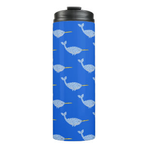 Termo Niño Azul lindo Narwhal Patterado