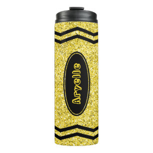 Termo Niños personalizados Nombre Purpurina amarillo Cra