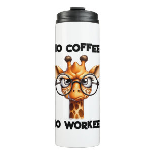 Termo No hay café, no hay trabajo gracioso diciendo No h