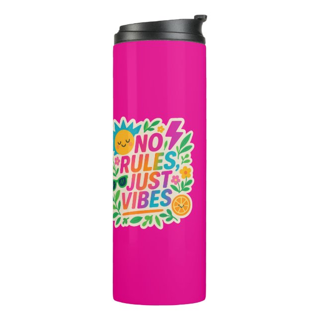 Termo No hay reglas sólo vibraciones - Neon Gradient Kaw (Rotado hacia la izquierda)