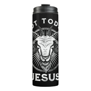 Termo No Hoy Jesús Funny Ateo Satánico Gótico Negro M