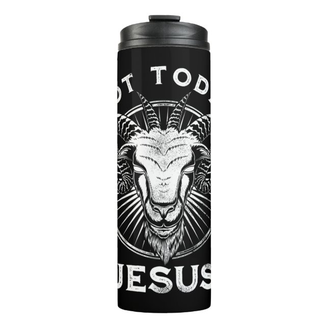 Termo No Hoy Jesús Funny Ateo Satánico Gótico Negro M (Anverso)