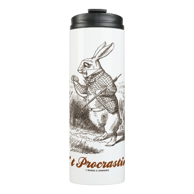 Termo ¡No te aplaces! White Rabbit Watch Wonderland (Anverso)