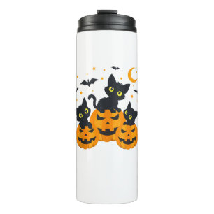 Termo Noche espeluznante de calabaza negra para gatos de