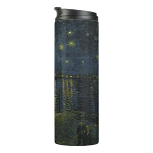 Termo Noche estrellada sobre el Ródano, pintura al óleo 