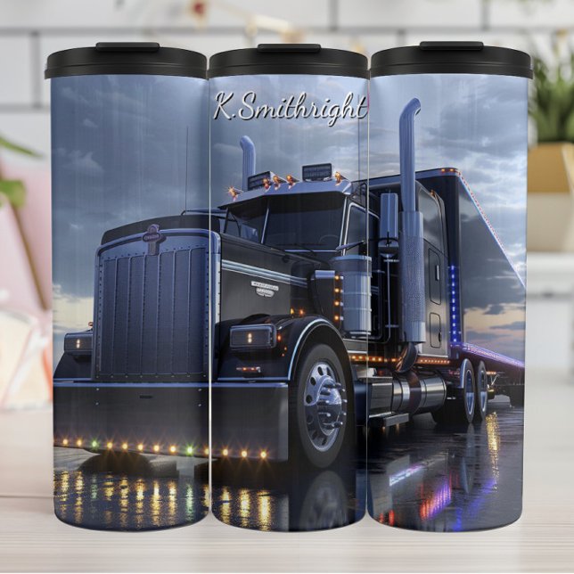 Termo Noche húmeda de Black Semi Truck (Subido por el creador)