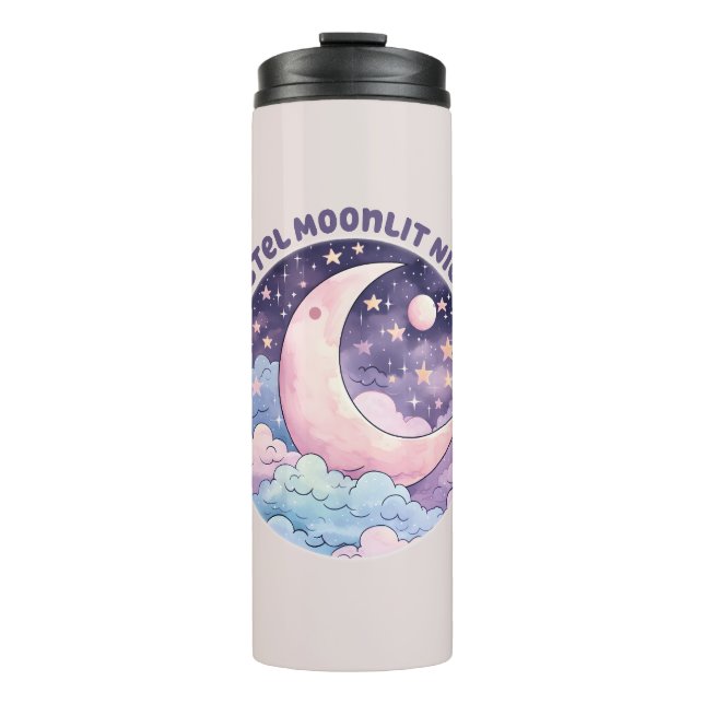 Termo Noche Pastel Moonlit - Luna Crescent Dreamy (Anverso)
