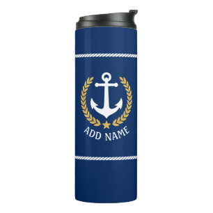 Termo Nombra Nautical Anchor Gold Style Naval