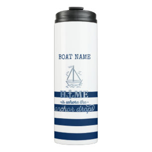 Termo Nombre de barco náutico, Ancla Marina Azul Rayada