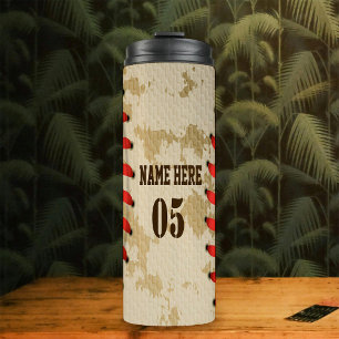 Termo Nombre de béisbol vintage personalizado número ret