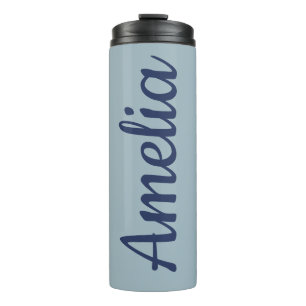 Termo Nombre de guión personalizado Favor de boda azul c