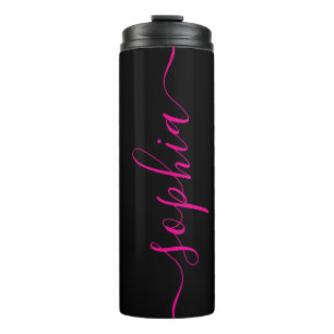 Termo Nombre de guión rosa personalizado Tumbler térmico