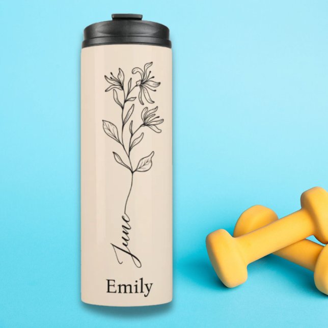 Termo Nombre de la dama de honor Honeysuckle June Nace F (Bridesmaid Name Honeysuckle June Birth Flower Thermal Tumbler)