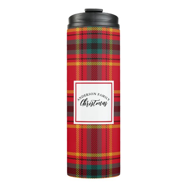 Termo Nombre de la familia Tartan Plaid navidades (Anverso)