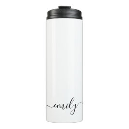 Termo Nombre de monograma del guión moderno blanco negro